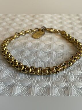 DEAN DAVIDSON Gold-Plated Bestseller Square Chain Bracelet Canadian Design #648